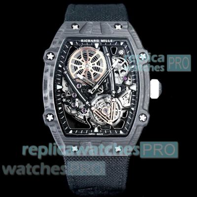 Richard Mille Super Thin watch - RM27-05 Flying Tourbillon Rafael Nadal Carbon TPT Replica Watch